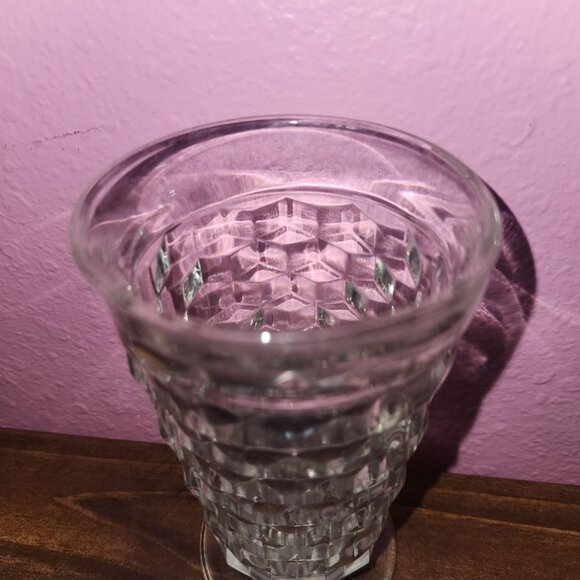 Vintage American Whitehall By Colony Cubist 6” Footed Tea Glass Flare Rim Clear - Picture 6 of 8